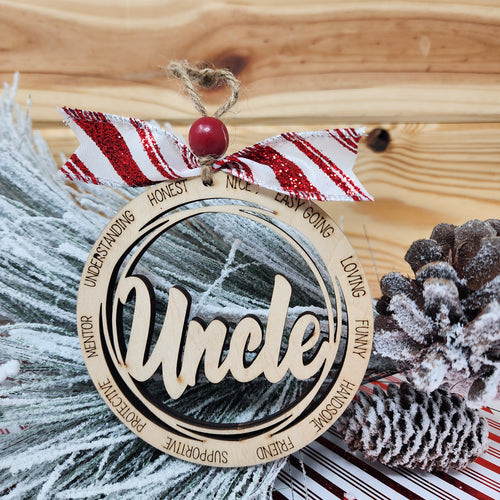 wooden uncle ornament