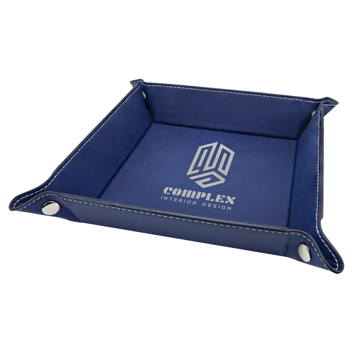 blue leather tray