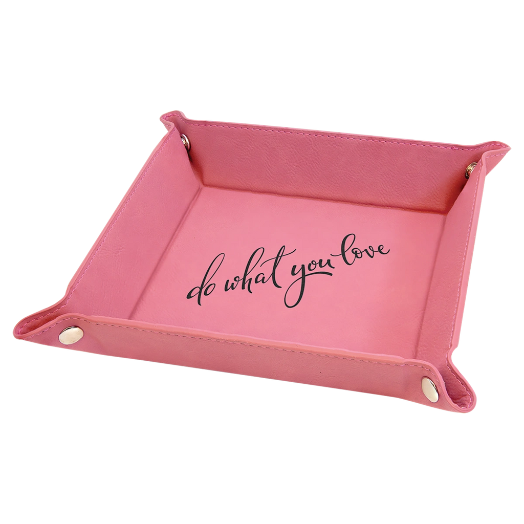 pink leather tray