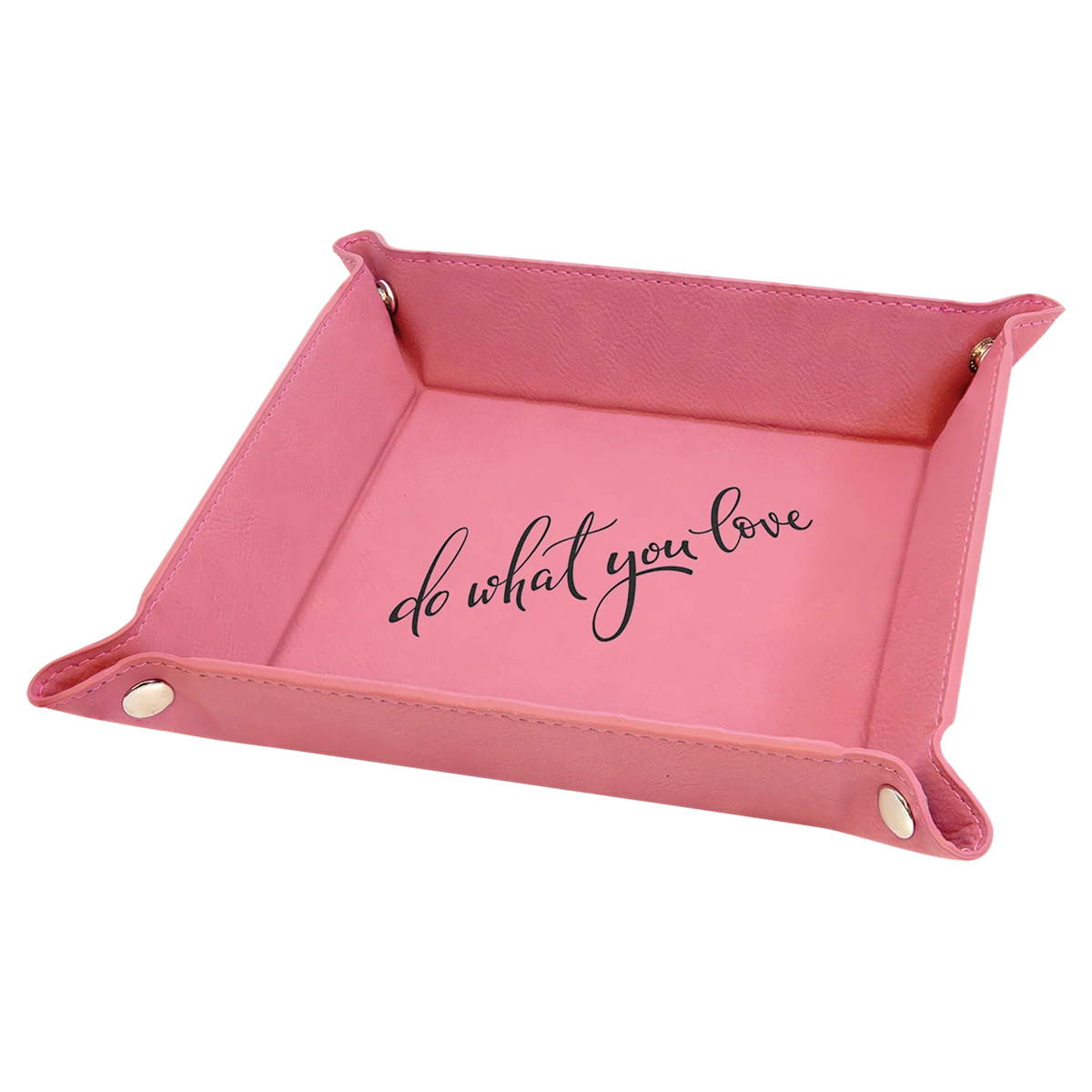 pink leather tray