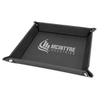 black and silver leather tray