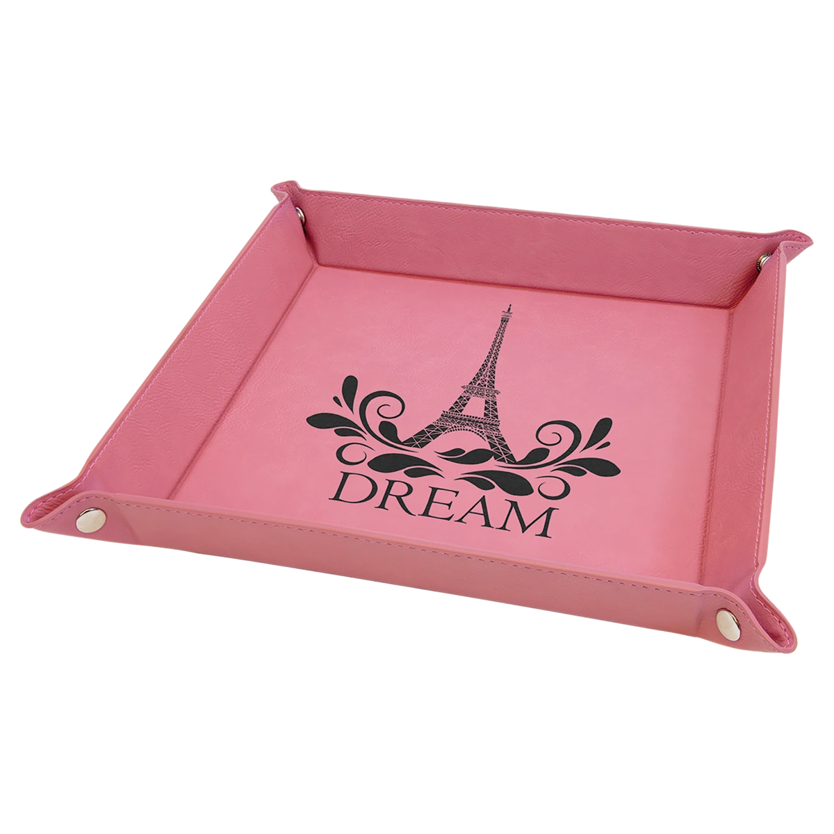 pink leather tray