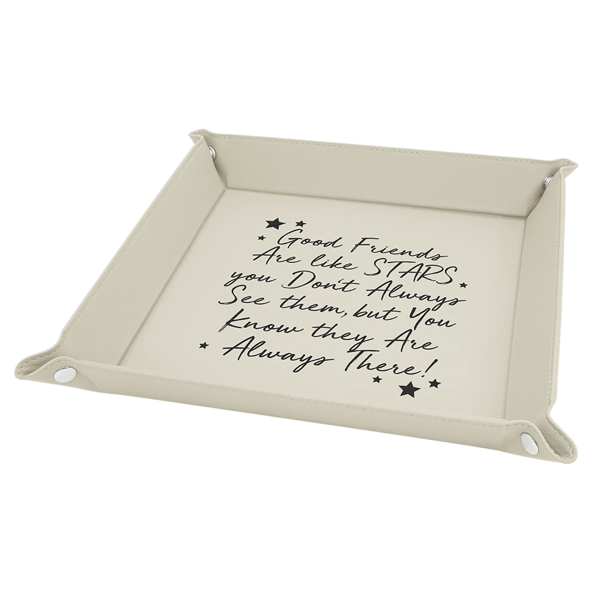 white leather tray