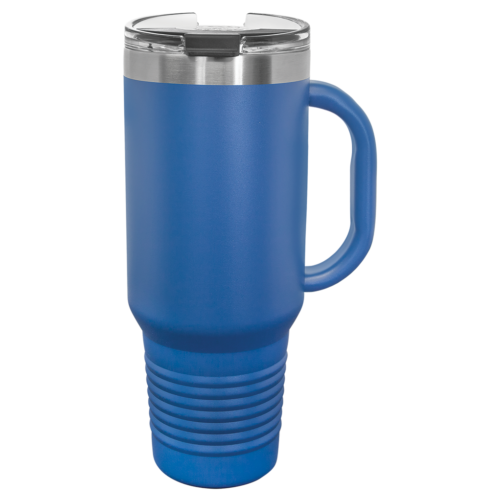 Blue travel mug