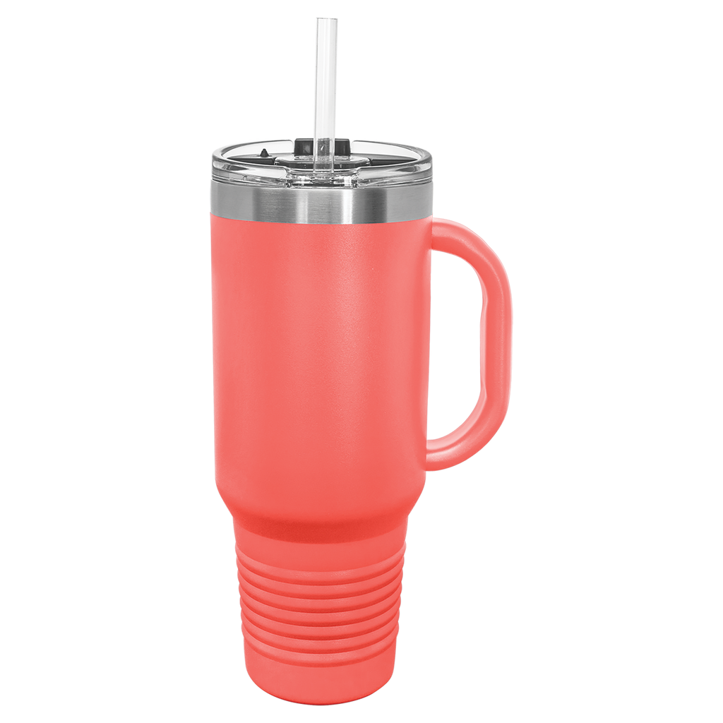 Coral travel mug