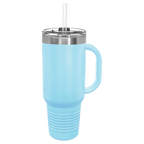 Light blue travel mug