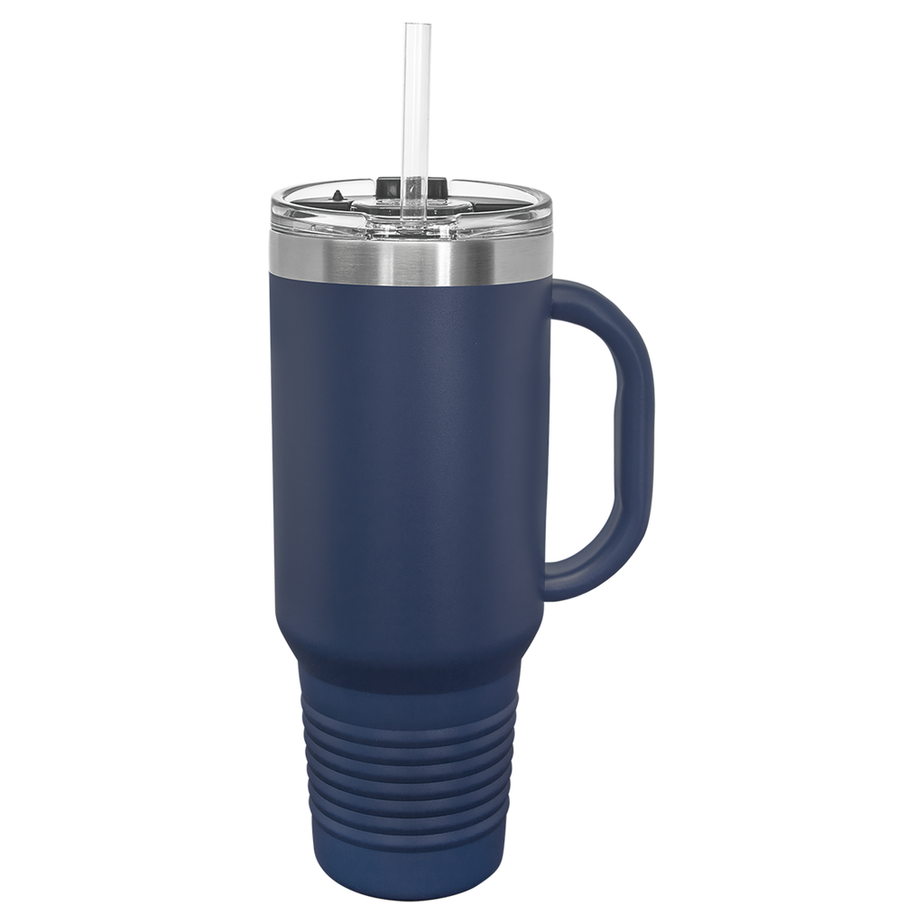 Navy blue travel mug