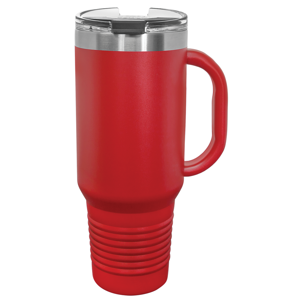 Red travel mug