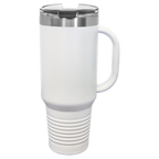 White travel mug