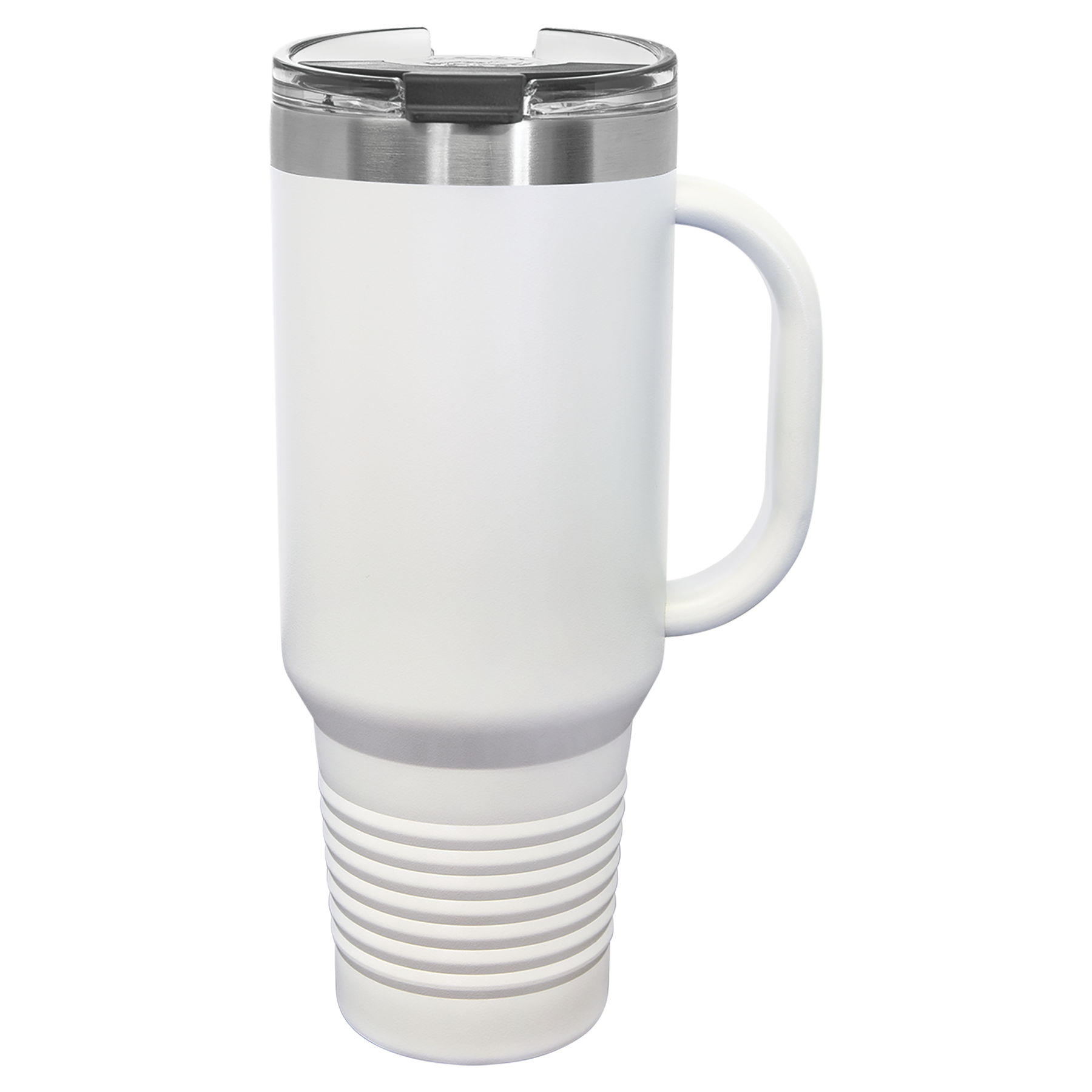 White travel mug