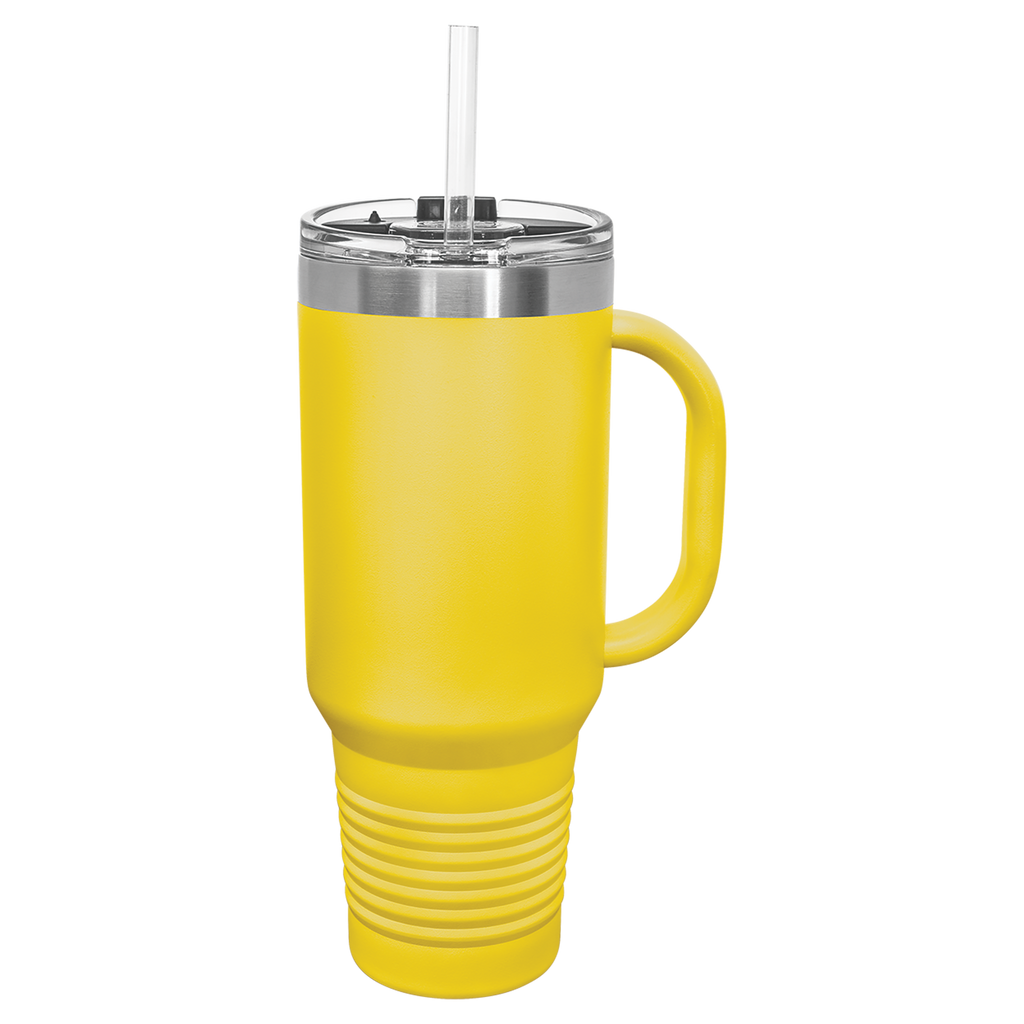 Yellow travel mug
